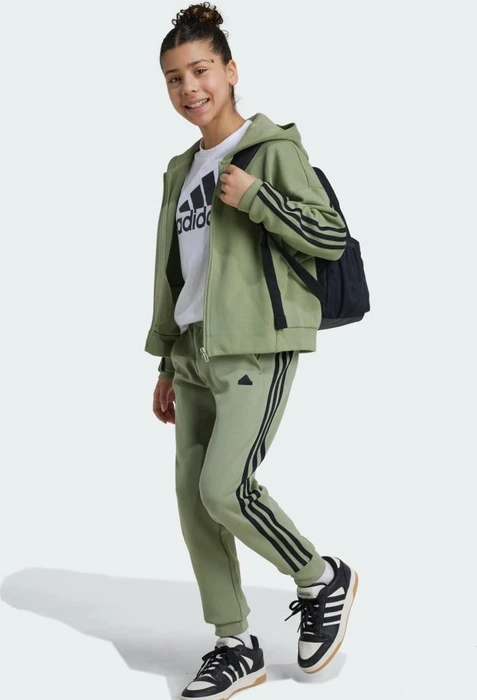 adidas Future Icons 3-Streifen Hoodie tent green/black (Junior)