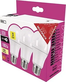 Emos LED Lampe Classic Birne A60 E27 10.7W/827, 3 Stück