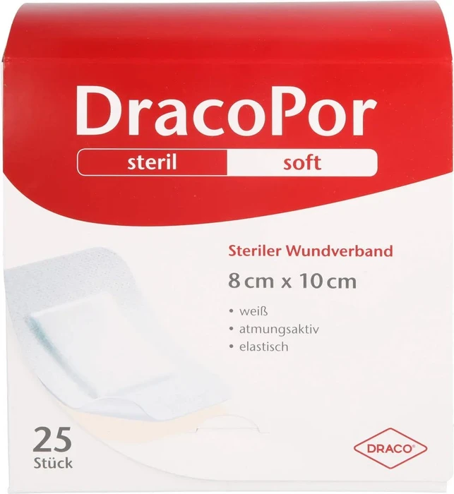 Dr. Ausbüttel DracoPor Soft steriler Wundverband weiß, 8 x 10cm, 25 Stück