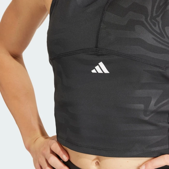 adidas Techfit Printed Crop Training Kompressionsshirt ärmellos schwarz (Damen)