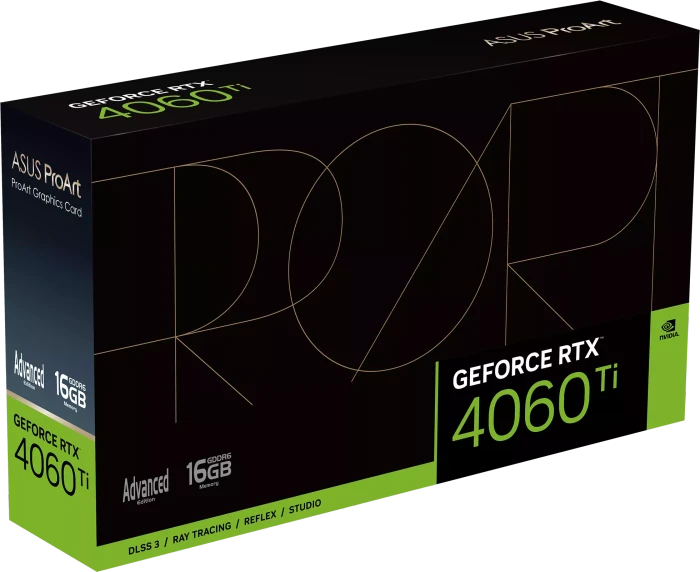 ASUS ProArt GeForce RTX 4060 Ti Advanced, PROART-RTX4060TI-A16G, 16GB GDDR6, HDMI, 3x DP