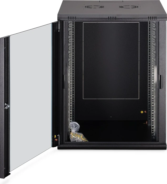 Digitus Dynamic-N Serie 19" Wandgehäuse 16HE, unmontiert, Sicherheitsglastür, IP2X, RAL 9005, 600mm tief