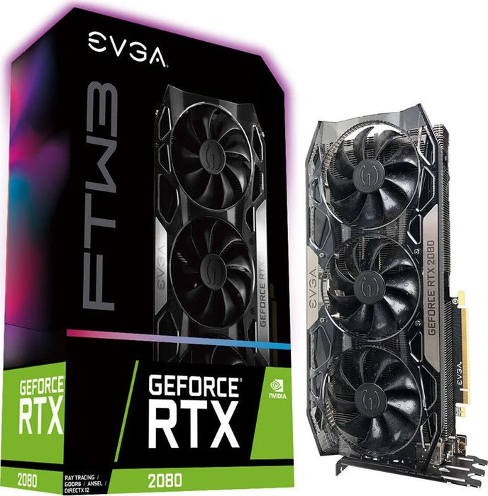 EVGA GeForce RTX 2080 FTW3 Gaming, 8GB GDDR6, HDMI, USB-C, 3x DP