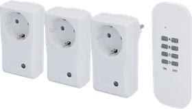 uniTEC 3+1 Micro, Funksteckdose mit Fernbedienung weiß, Set (48110)