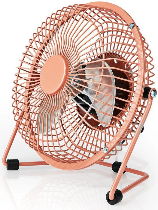 Nedis FNDK1PK15 USB Mini Tischventilator aus Metall 15cm rosa