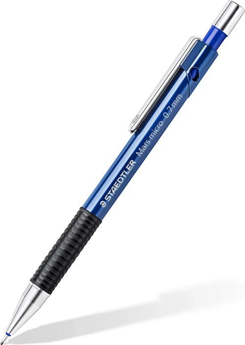 Staedtler Mars Micro 775 Druckbleistift B 0.7mm graphit, schwarz/blau, Radierer, 12 Minen
