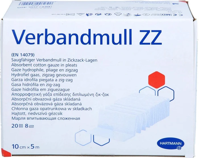 Hartmann Verbandmull ZZ unsteril, 10cm x 5m, 1 Stück