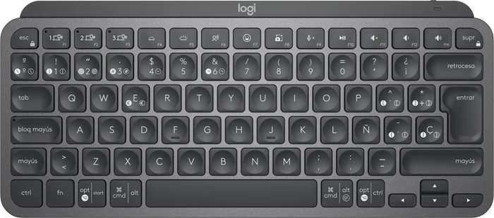 Logitech MX Keys Mini for Business, LEDs weiß, Logi Bolt, Graphite, schwarz, USB/Bluetooth, ES