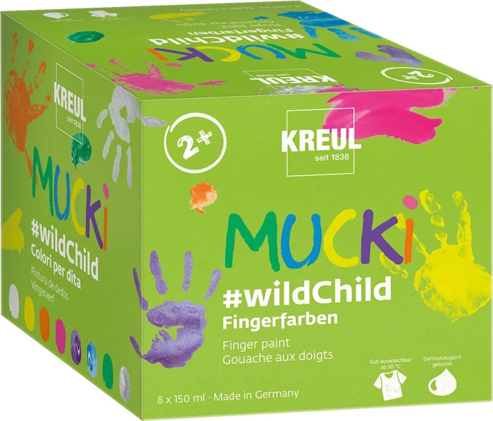 Kreul Mucki #wildChild Fingerfarbe, 8 Farben, 150ml