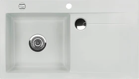 systemceram Stema 90 F Einbau Becken links mit Ablauffernbedienung alu