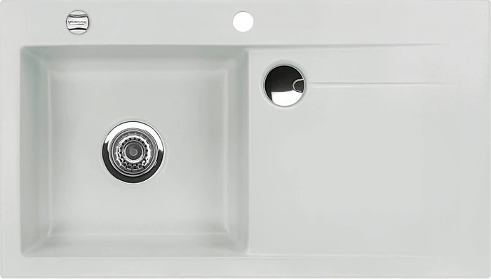 systemceram Stema 90 F Einbau Becken links mit Ablauffernbedienung alu