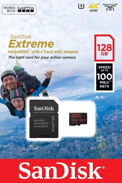 SanDisk Extreme R100 128GB Kit, UHS-I U3, A1, Class 10