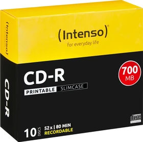 Intenso CD-R 80min/700MB, 52x, 10er Slimcase, printable
