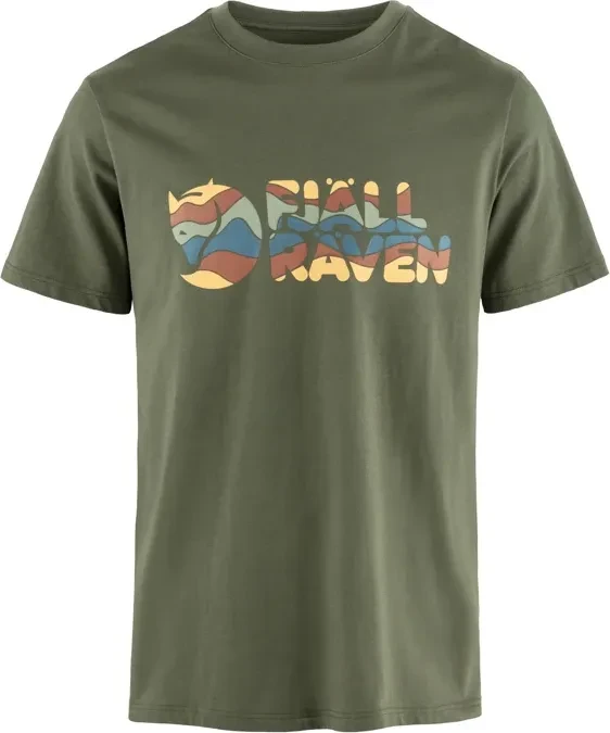 Fjällräven Multicolor Logo Funktionsshirt kurzarm laurel green (Herren)