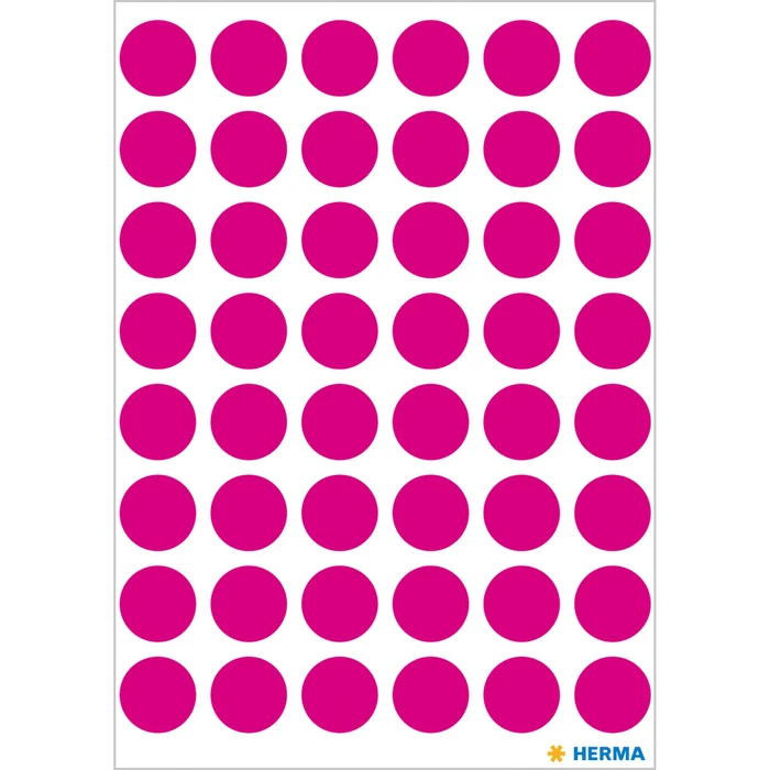 Herma Markierungspunkte 13mm pink, 5 Blatt