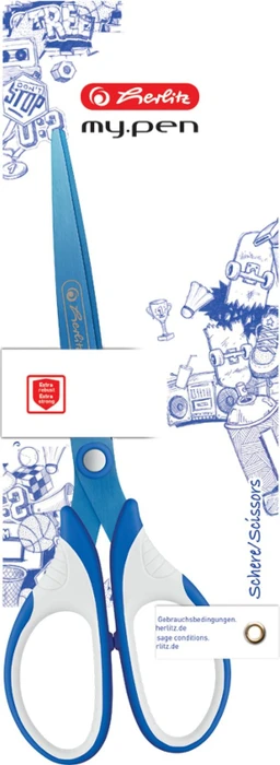 Herlitz my.pen Universalschere, Rechtshänder, 180mm, blau/weiß (50046751)