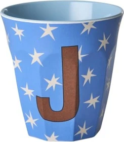 Rice by Rice Buchstaben Kinderbecher medium J stars blau
