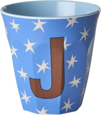 Rice by Rice Buchstaben Kinderbecher medium J stars blau