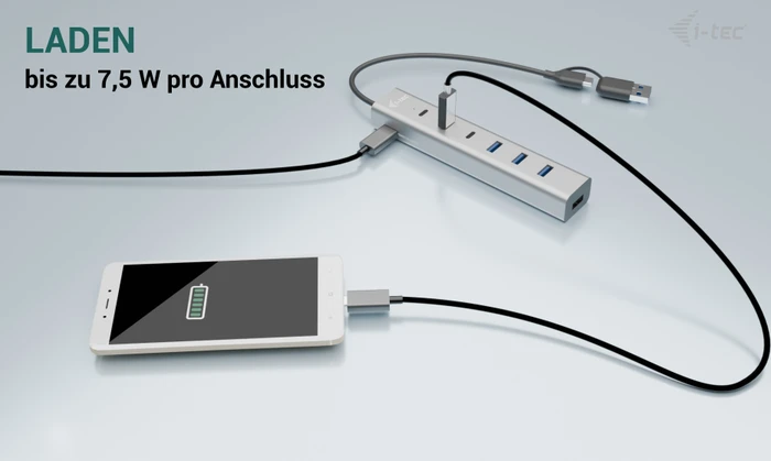 i-tec Charging Metal HUB 7 port, USB-C/USB-A 3.0 [Stecker]