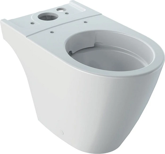 Geberit iCon Stand-WC für AP-Spülkasten aufgesetzt, Tiefspüler, geschlossene Form, Rimfree weiß/KeraTect