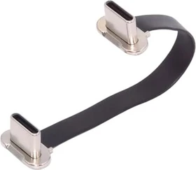 chenyang USB Kabel, Angled Flat Cable, USB 2.0, 480Mb/s, 65W, USB-C [Stecker] auf USB-C [Stecker], beidseitig gewinkelt, 7cm (UC-170-0.07M-HX)