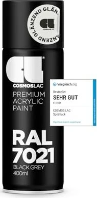 Cosmos Lac Acryllack-Spray RAL 7021 black grey glänzend, 400ml