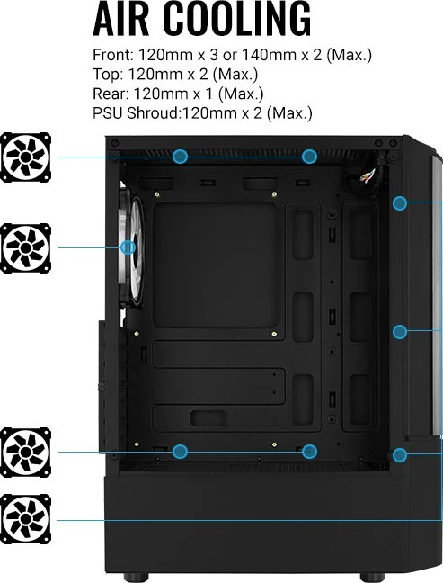 AeroCool Quantum [V1], schwarz, Glasfenster