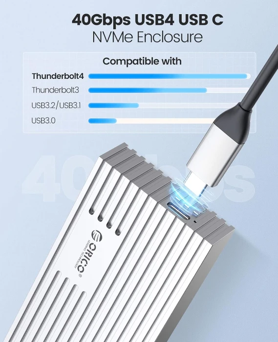 Orico 40Gbps USB4 NVMe Enclosure, silber, USB4