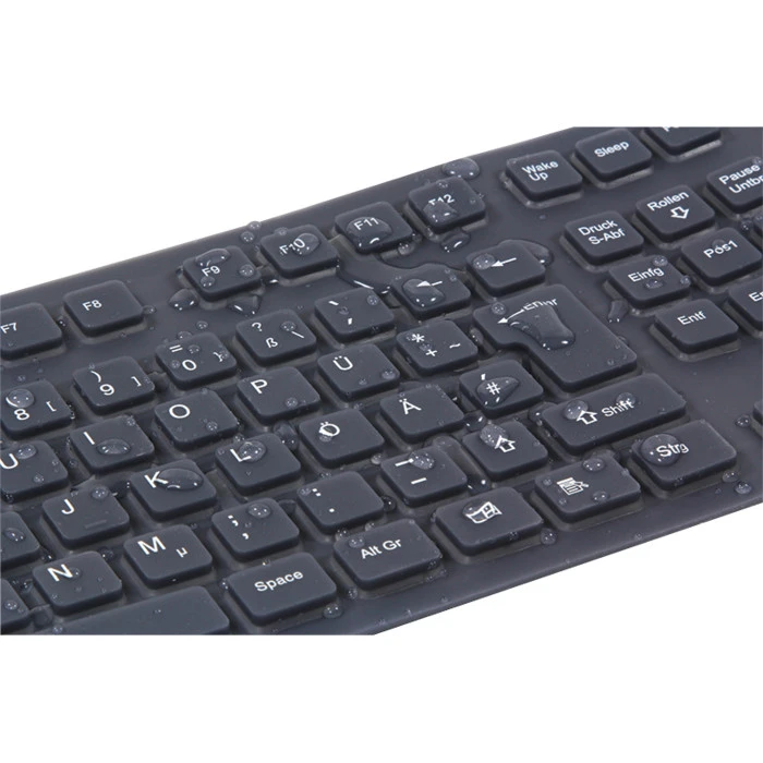 LogiLink Flexible Waterproof Keyboard schwarz, PS/2 &, PS/2 & USB, DE