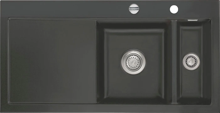 systemceram Mera 100 F Einbau Becken rechts mit Ablauffernbedienung schiefer