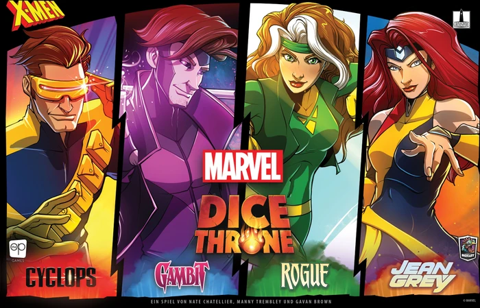 Marvel X-Men Dice Throne Cyclops, Gambit, Rogue, Jean Grey