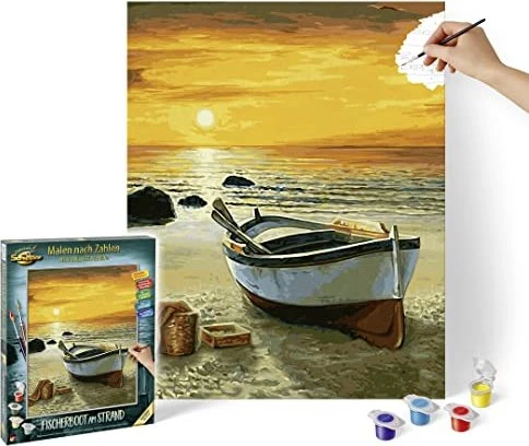 Schipper Arts & Crafts Malen nach Zahlen Fischerboot am Strand