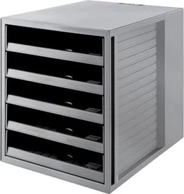 HAN Schrank-Set Karma Schubladenbox, 5 Schubladen, A4, öko-grau
