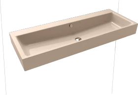 Kaldewei Puro Wand-Doppelwaschtisch 120x46cm mit Überlauf, Perl-Effekt, bahamabeige