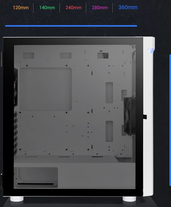 Thermaltake H590 TG ARGB Snow Edition, weiß, Glasfenster