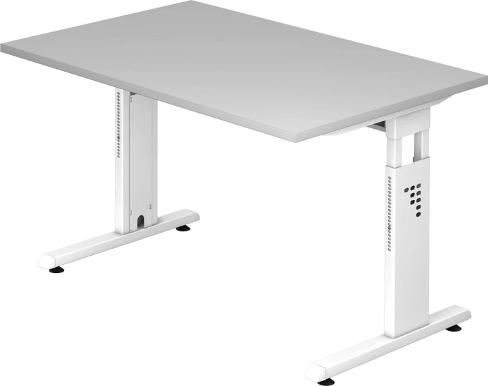 Hammerbacher Ergonomic O-Serie OS12/5/W Schreibtisch 120x80cm grau/weiß