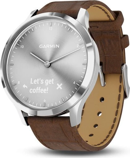 Garmin vivomove HR Premium Aktivitäts-Tracker silber/braun
