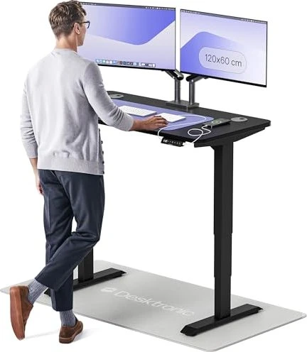 Desktronic HomePro Sitz-Steh-Schreibtisch 120x60cm schwarz/schwarz