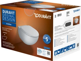 Duravit Architec Wand-WC-Set inkl. WC-Sitz mit Absenkautomatik, weiß