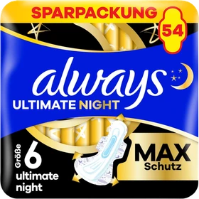Always Ultimate Night Max Protection Größe 6, 54 Stück (3x 18 Stück)