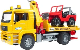 Bruder Profi-Serie MAN TGA Abschlepp-LKW mit Geländewagen