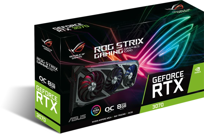 ASUS ROG Strix GeForce RTX 3070 OC, ROG-STRIX-RTX3070-O8G-GAMING, 8GB GDDR6, 2x HDMI, 3x DP