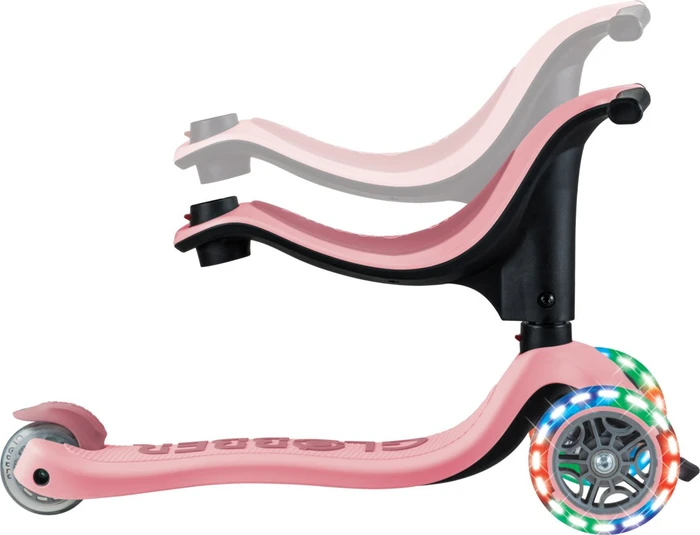 Globber Go Up Sporty Lights Kickboard pale pink