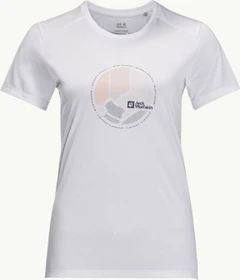 Jack Wolfskin Crosstrail Graphic Funktionsshirt kurzarm white cloud (Damen)