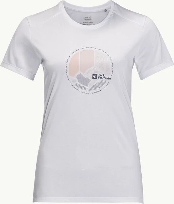 Jack Wolfskin Crosstrail Graphic Funktionsshirt kurzarm white cloud (Damen)