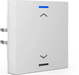 MDT Taster Light 55 1-fach reinweiß glänzend, Temperatursensor, Symbol Auf/Ab