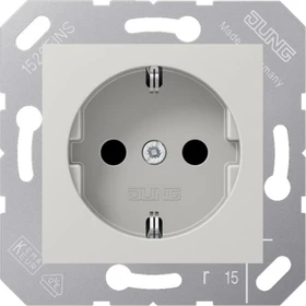 Jung Serie CD SCHUKO Steckdose Thermoplast 16A 250V, lichtgrau