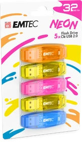 Emtec C410 Neon 32GB, USB-A, USB 2.0, 5er-Pack