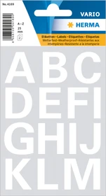 Herma Buchstabenetiketten A-Z, 15x25mm, wetterfest, weiß, 10er-Pack (300 Etiketten)