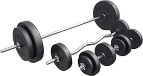 Gorilla Sports Hantelstangen Kunststoff Sternverschluss Set 100kg